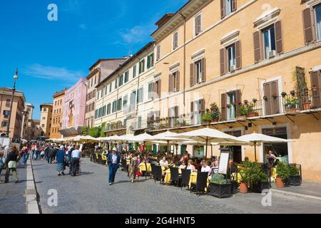 Outdoor Restaurants and Cafes in Piazza Navona, Rome, Italy Stock Photo