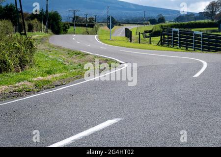 Country road near Stratford, Taranaki, North Island, New Zealand Stock Photo