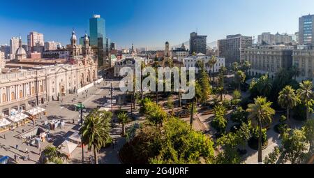 SANTIAGO, CHILE - MARCH 27, 2015: Plaza de las Armas square in Santiago, Chile Stock Photo