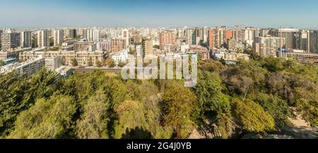 Aerial view of Santiago, Chile Stock Photo