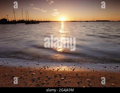 Sunrise over Hyannis Harbor, Cape Cod Massachusetts Stock Photo