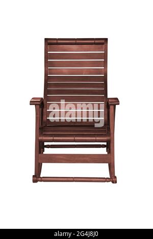 Wooden rocking chair isolated on white background work with clipping path. Stock Photo