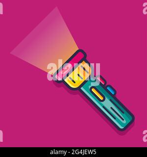 flashlight device vector illustration in flat style Stock Vector