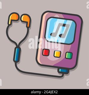 portable music player gadget vector illustration in flat style Stock Vector
