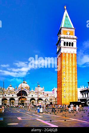 St. Mark's Campanile in the Piazza San Marco Stock Photo