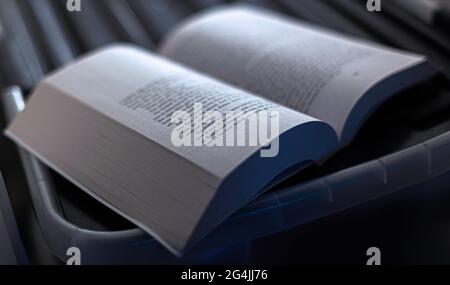 Close up of an open book. Stock Photo