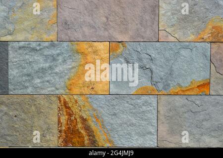 Beautiful wall texture with rectangular tiles Stock Photo