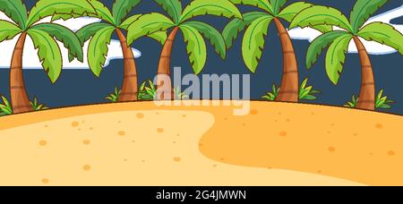 A simple beach night scene illustration Stock Vector Image & Art - Alamy