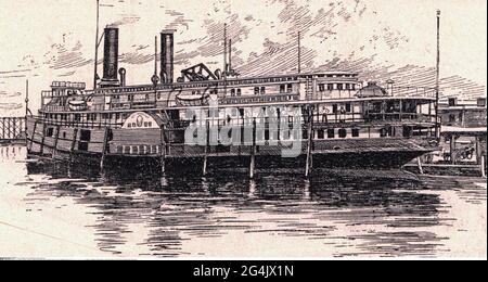 transport / transportation, navigation, paddle steamer on the Great Lakes, circa 1875, wood engraving, ARTIST'S COPYRIGHT HAS NOT TO BE CLEARED