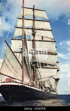 transport / transportation, navigation, sailing ships, sail training ship 'Pamir', ADDITIONAL-RIGHTS-CLEARANCE-INFO-NOT-AVAILABLE Stock Photo