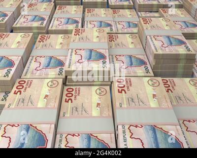Money of Burundi. Burundian franc bills. BIF banknotes. 500 francs. Business, finance, news background. Stock Photo