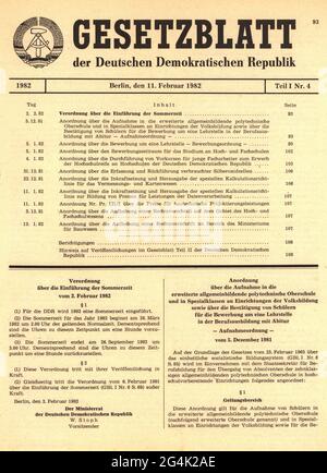 justice, act, Germany, law gazette of the German Democratic Republic, part 1, No, 4, Berlin, ADDITIONAL-RIGHTS-CLEARANCE-INFO-NOT-AVAILABLE Stock Photo