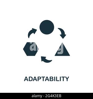 Adaptability icon. Monochrome simple element from soft skill collection. Creative Adaptability icon for web design, templates, infographics and more Stock Vector