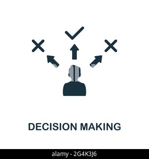 Decision Making icon. Monochrome simple element from soft skill collection. Creative Decision Making icon for web design, templates, infographics and Stock Vector