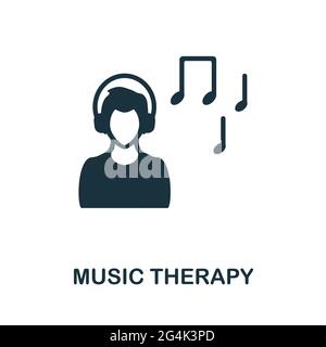 Music Therapy icon. Monochrome simple element from therapy collection. Creative Music Therapy icon for web design, templates, infographics and more Stock Vector