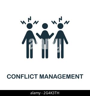 Conflict Management icon. Monochrome simple element from soft skill collection. Creative Conflict Management icon for web design, templates Stock Vector