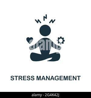 Stress Management icon. Monochrome simple element from soft skill collection. Creative Stress Management icon for web design, templates, infographics Stock Vector