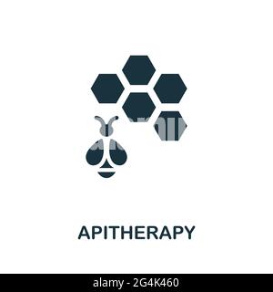 Apitherapy icon. Monochrome simple element from therapy collection. Creative Apitherapy icon for web design, templates, infographics and more Stock Vector