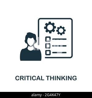 Critical Thinking icon. Monochrome simple element from soft skill collection. Creative Critical Thinking icon for web design, templates, infographics Stock Vector