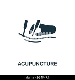 Acupuncture icon. Monochrome simple element from therapy collection. Creative Acupuncture icon for web design, templates, infographics and more Stock Vector