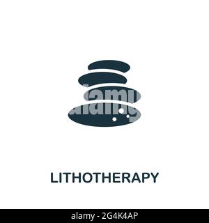 Lithotherapy icon. Monochrome simple element from therapy collection. Creative Lithotherapy icon for web design, templates, infographics and more Stock Vector