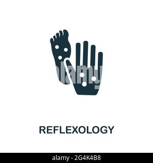 Reflexology icon. Monochrome simple element from therapy collection. Creative Reflexology icon for web design, templates, infographics and more Stock Vector