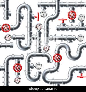 Pipe Water Sewage Pipeline Plumbing Gas Background Stock Vector