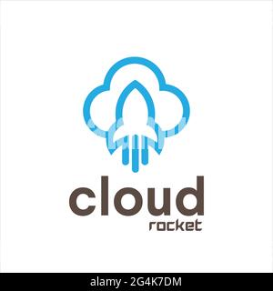 cloud rocket logo exclusive design inspiration Stock Vector