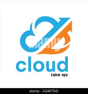 cloud rocket logo exclusive design inspiration Stock Vector