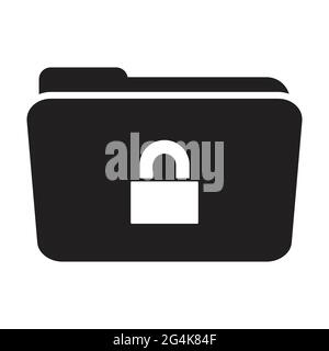 Secure confidential files folder vector icon paper documents access and private lock concept secret data symbol for graphic design, logo, web site, so Stock Vector