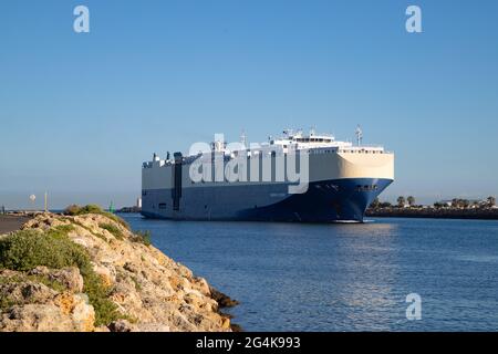 Vehicle carrier Morning Courier arriving Fremantle, Western Australia on 2 June 2021. Stock Photo