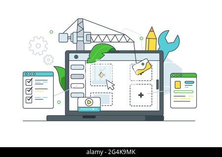 Digital website page layout development Stock Vector