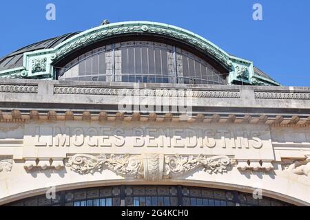 Limoges-Bénédictins railway station, a fantastic building, principally Beaux-Arts style, with Neo-Byzantine & Louis-Seize elements, Limoges, France Stock Photo