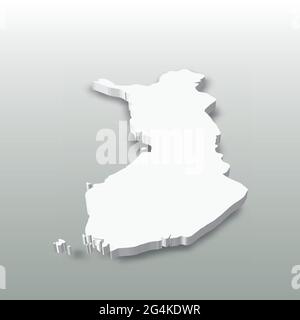 Finland - white 3D silhouette map of country area with dropped shadow on grey background. Simple flat vector illustration Stock Vector