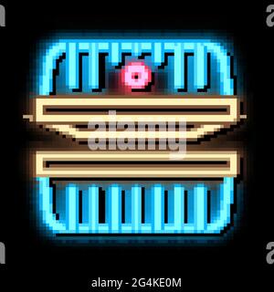 heating stove neon glow icon illustration Stock Vector