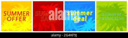 Summer Sale banner design template set on isolated background. Stock Vector