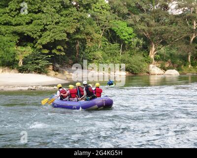 BARINAS, VENEZUELA - Apr 18, 2021: enjoy a rafting and padle surf in an unforgettable adventure on a mighty river Stock Photo