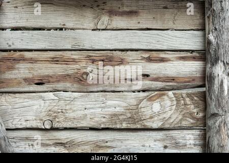 Rustic white painted wooden planks background Stock Photo