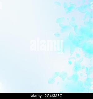 Turquoise flower petals falling down. Fantastic ro Stock Vector