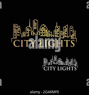 city lights logo exclusive design inspiration Stock Vector