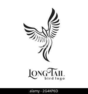 long tail bird logo exclusive design inspiration Stock Vector