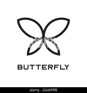 Butterfly logo design vector with Simple Minimalist exclusive design inspiration Stock Vector