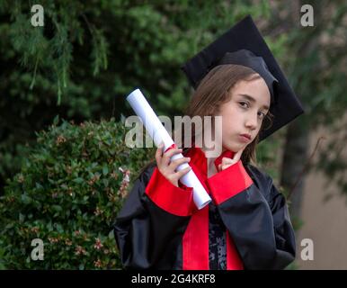 A primary school student graduation. Stock Photo