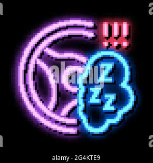 machine warning neon glow icon illustration Stock Vector