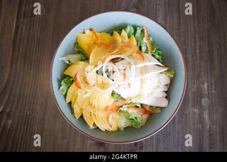 Grilled Chicken With Mango Salsa in a Bowl  Stock Photo