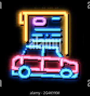 car insurance neon glow icon illustration Stock Vector