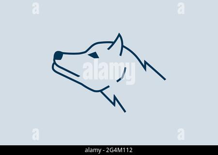 Vector modern logo of a majestic wolf. Stock Vector