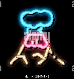 eruption neon glow icon illustration Stock Vector