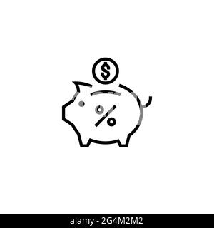 Piggy bank vector savings icon. Pixel perfect Stock Vector