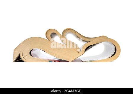 Closeup a thick book isolated on white background. Stock Photo